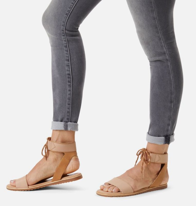 Sorel Dam Sandaler Beige - Ella™ Ankle Lace Flat - FCI-756109